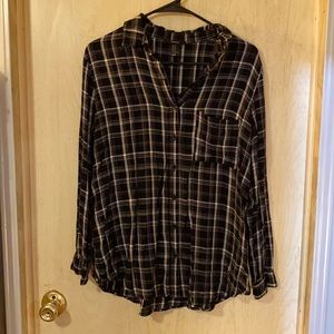 Forever21 Black Flannel with Pocket